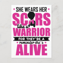 Brustkrebs Schwarze Frau Kriegerin Melanin Überleb Postkarte
