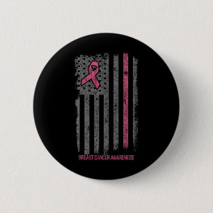 Brustkrebs-Shirts Amerikanische Flagge Brustkrebs Button