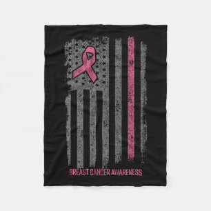 Brustkrebs-Shirts Amerikanische Flagge Brustkrebs Fleecedecke