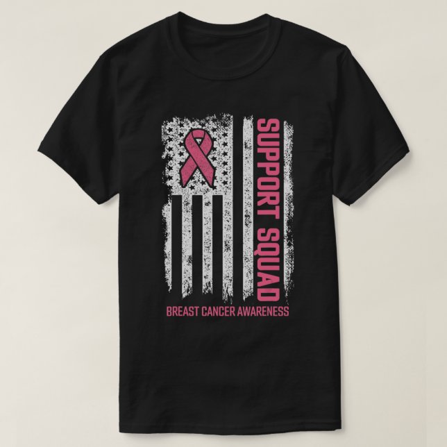 Brustkrebs-Shirts unterstützen Brustkrebs im Quadr T-Shirt (Design vorne)