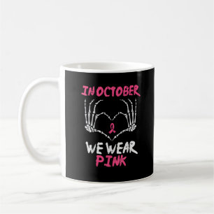 Brustkrebs Skelett Handherz Wir tragen Frauen Kaffeetasse