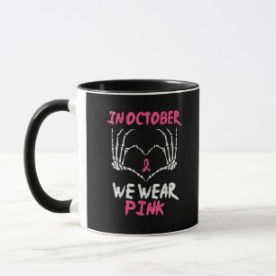 Brustkrebs Skelett Handherz Wir tragen Frauen Tasse