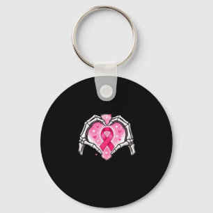 Brustkrebs Skeletton Hand Herz Sign Ribbon Krieg Schlüsselanhänger