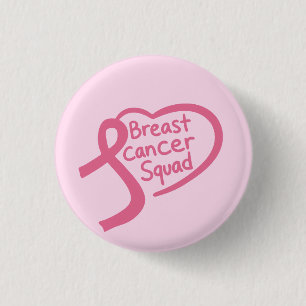 Brustkrebs-Squad Pink-Awareness-Schleife Herz Button