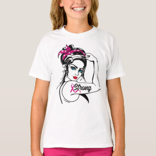 Brustkrebs stark Rosie The Riveter Pink Ribbon T-Shirt