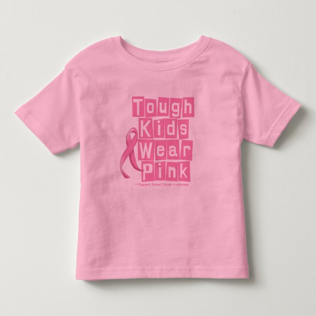 Brustkrebs-starke Kinder tragen Rosa Kleinkind T-shirt (Vorderseite)