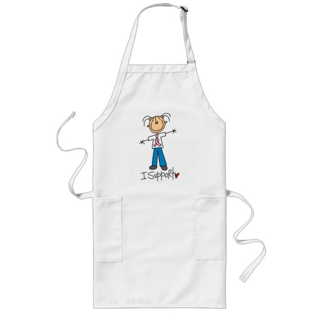 Brustkrebs stütze ich T-Shirts und Geschenke Lange Schürze (Vorne)