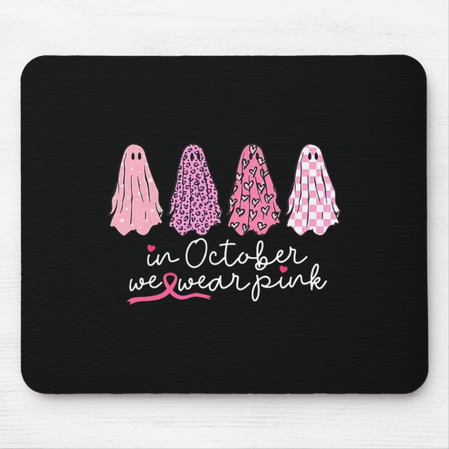 Brustkrebs-Support Squad Ghost Halloween Mousepad (Vorne)