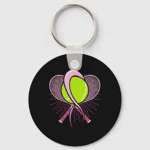 Brustkrebs-Tennis Ll Racket Pink Ribbon Mammogr Schlüsselanhänger