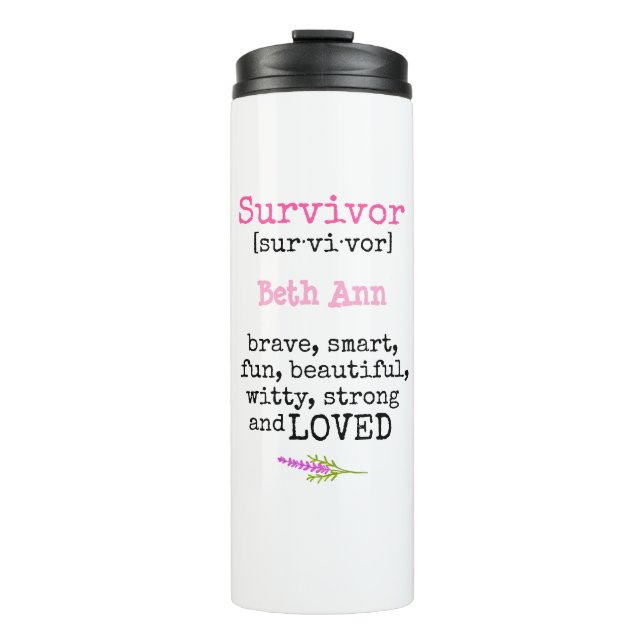 Brustkrebs Thermosbecher (Vorderseite)