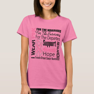 Brustkrebs trage ich rosa Band TRIBUT T-Shirt