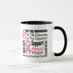 Brustkrebs trage ich rosa Band TRIBUT Tasse