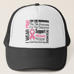 Brustkrebs trage ich rosa Band TRIBUT Truckerkappe