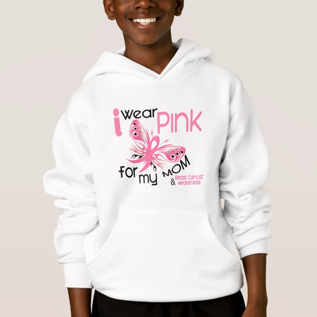 Brustkrebs TRAGE ICH ROSA FÜR MEINE MAMA 45 Hoodie (Vorderseite)