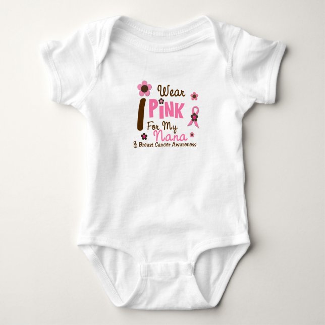 Brustkrebs trage ich Rosa für meine Nana 12 Baby Strampler (Vorderseite)