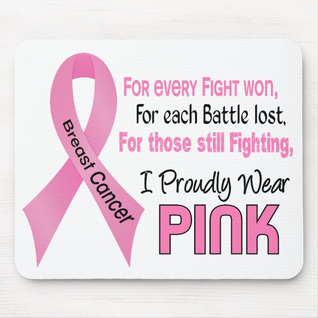 Brustkrebs trage ich stolz Rosa 1 Mousepad (Vorne)