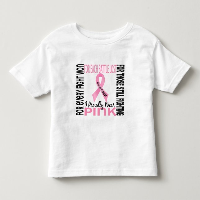 Brustkrebs trage ich stolz Rosa 2 Kleinkind T-shirt (Vorderseite)