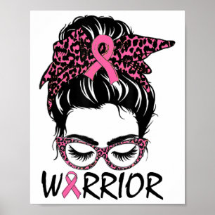 Brustkrebs tragen rosa Krieger Poster