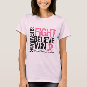 Brustkrebs-Überlebende Kämpfe glauben an das Motto T-Shirt