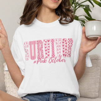 Brustkrebs-Überlebende Pink October Bewusstseinsbi T-Shirt