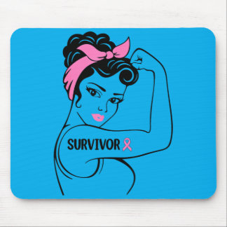 Brustkrebs-Überlebende Rosie Riveter nk Bewusstsei Mousepad