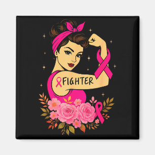 Brustkrebs-Überlebende Rosie Riveter Pink Awarenes Magnet