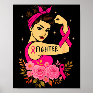 Brustkrebs-Überlebende Rosie Riveter Rosa Bewussts Poster