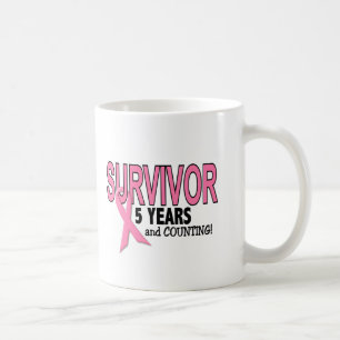 BRUSTKREBS-ÜBERLEBENDER 5 Jahre u. Zählung Kaffeetasse