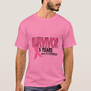 BRUSTKREBS-ÜBERLEBENDER 5 Jahre u. Zählung T-Shirt