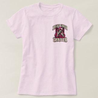 Brustkrebs-Überlebender Pink Reaper Überlebender L T-Shirt