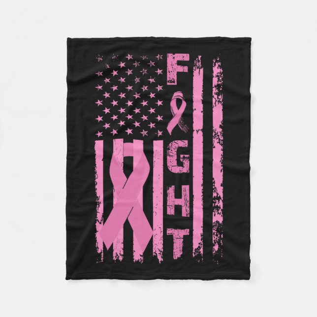 Brustkrebs überlebt das amerikanische Flaggenbewus Fleecedecke (Vorderseite)