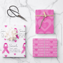Brustkrebs-Umschlagpapier Geschenkpapier Set