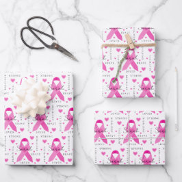 Brustkrebs-Umschlagpapier Geschenkpapier Set