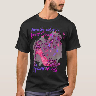 Brustkrebs und Sensibilisierungsband für häusliche T-Shirt