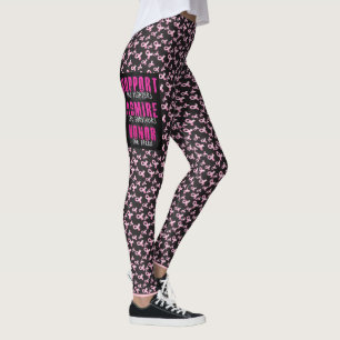 Brustkrebs unterstützt Schwarze Leggings IHREN NA