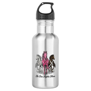 Brustkrebs-Unterstützung Pferd Vektor-Shirt-Design Edelstahlflasche