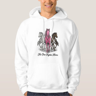Brustkrebs-Unterstützung Pferd Vektor-Shirt-Design Hoodie