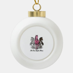 Brustkrebs-Unterstützung Pferd Vektor-Shirt-Design Keramik Kugel-Ornament