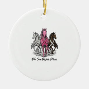 Brustkrebs-Unterstützung Pferd Vektor-Shirt-Design Keramik Ornament