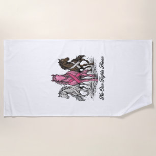 Brustkrebs-Unterstützung Pferd Vektor-Shirt-Design Strandtuch