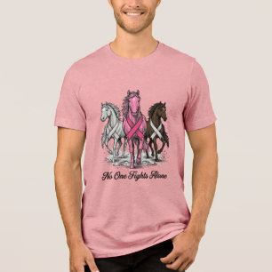 Brustkrebs-Unterstützung Pferd Vektor-Shirt-Design Tri-Blend Shirt