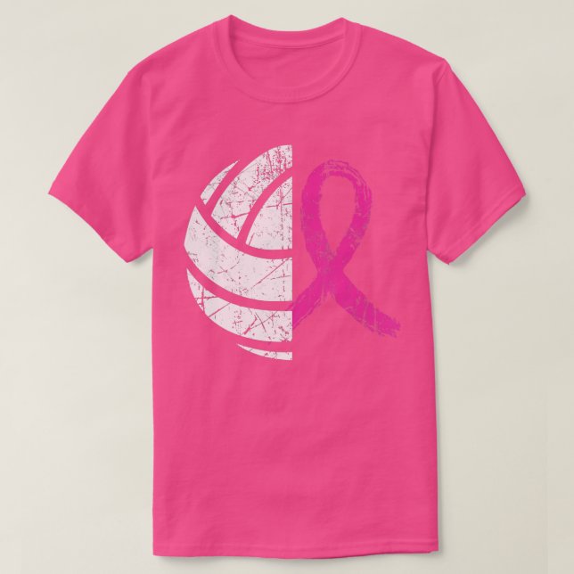 Brustkrebs Volleyball Pink Ribbon Awareness Cos T-Shirt (Design vorne)