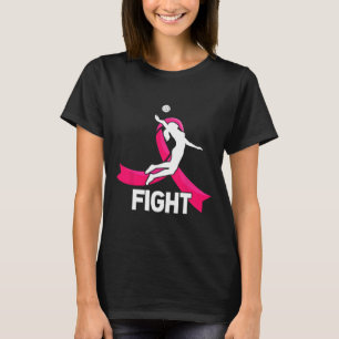 Brustkrebs Volleyball Pink Ribbon Awareness Wom T-Shirt