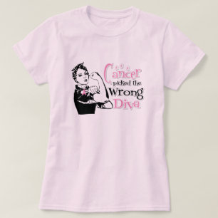 Brustkrebs wählte die falsche Diva aus T-Shirt