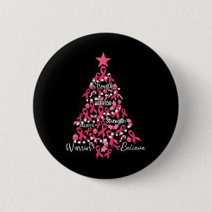 Brustkrebs Weihnachtsbaum Pink Ribbon Kampf Awa Button