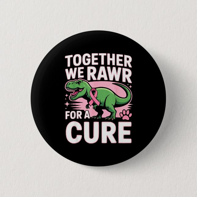 Brustkrebsbewusstsein Dinosaurier Paläontologe Button (Vorderseite)