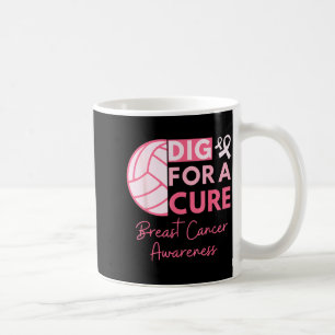 Brustkrebsbewusstsein Grab für ein Volleyball Rosa Kaffeetasse
