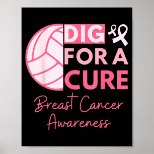 Brustkrebsbewusstsein Grab Nach Einem Volleyball R Poster