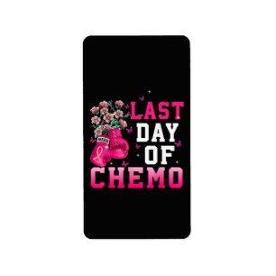 Brustkrebsbewusstsein Letzter Tag der Chemo Kriege Adressaufkleber
