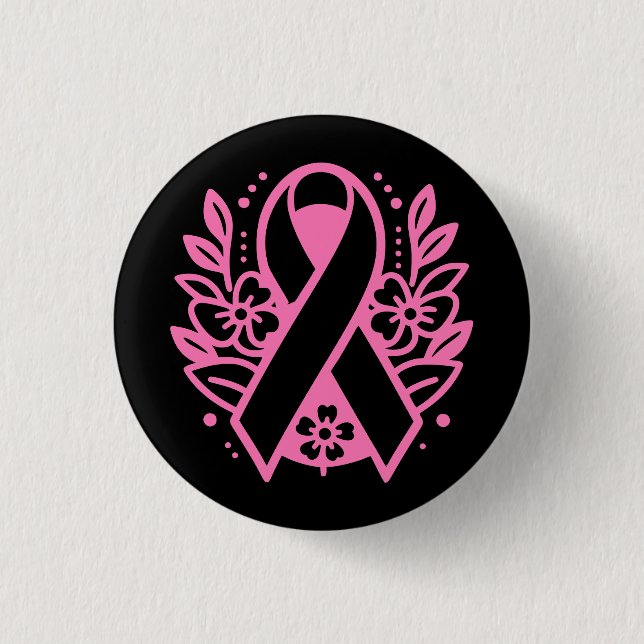 Brustkrebsbewusstsein Rosa Band Button (Vorderseite)